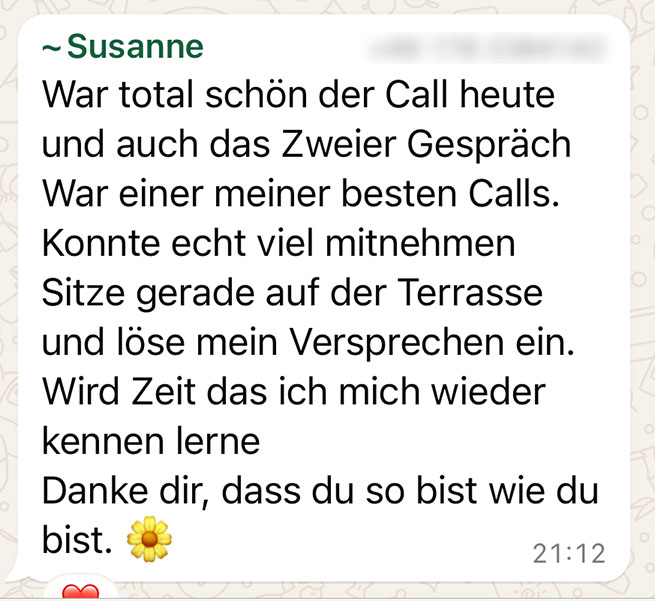 Susanne whatsapp feedback für Kathy Susanne whatsapp feedback für Kathy